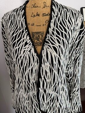 Albert Nipon Black Evening Top